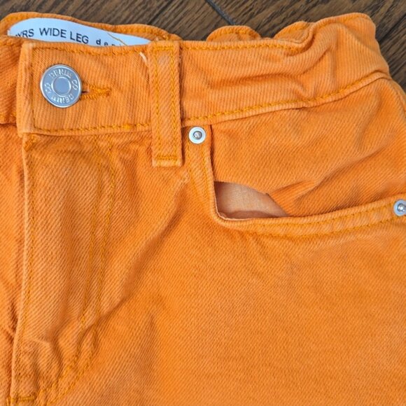 denim co orange wide leg jeans size 8-9 - Picture 3 of 9